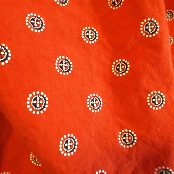 PS Sport Red Southwestern Top Size SP Cotton 2 Pockets Retro Long Sleeve - Picture 2 of 9